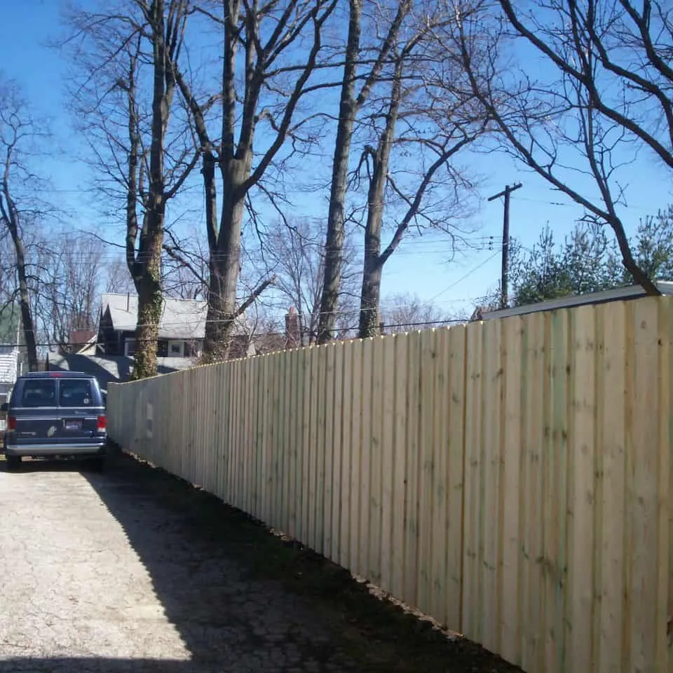 Residential fence installation wood